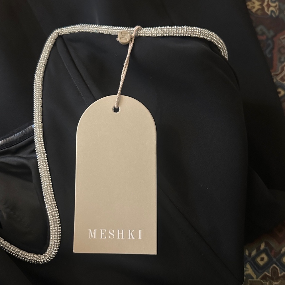 💎 🆕🔥 NWT MESHKI ‘Madi' Suiting Mini Dress With Diamante Rope - Black SMALL - Picture 15 of 16